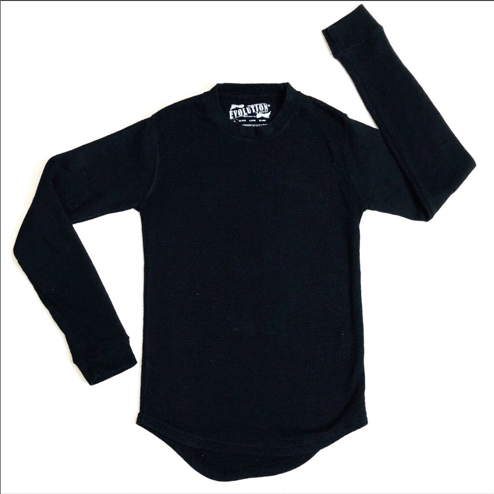 EVOLUTION boys black long sleeve thermal shirt S 8